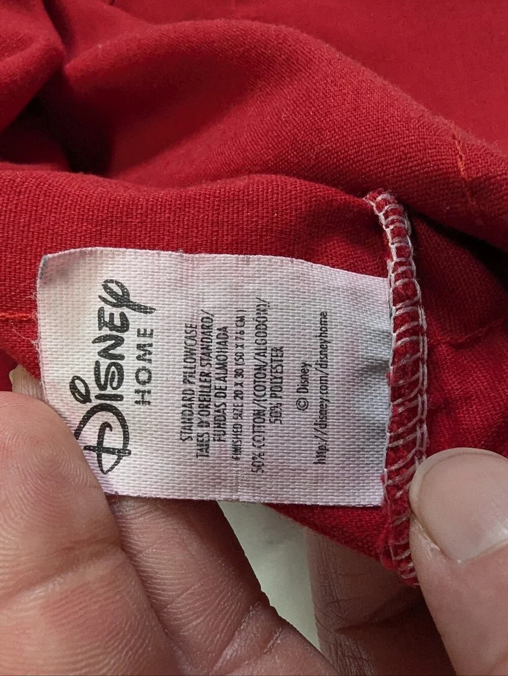 Disney Home Red Mickey Trimmed Standard Pillow Case 19